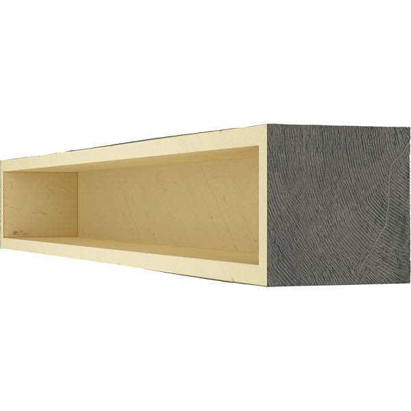Rough Sawn Faux Wood Fireplace Mantel, Aged Ash C577