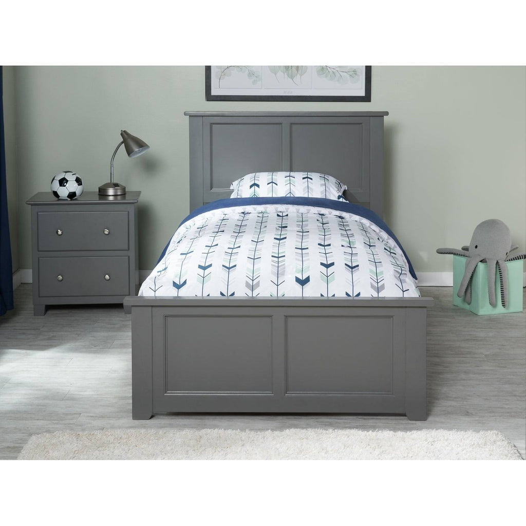 Twin Traditional Bed with Foot Board in Atlantic Grey D60596