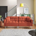 Modern Linen Convertible Futon Sofa Bed with 2 Pillows T967294