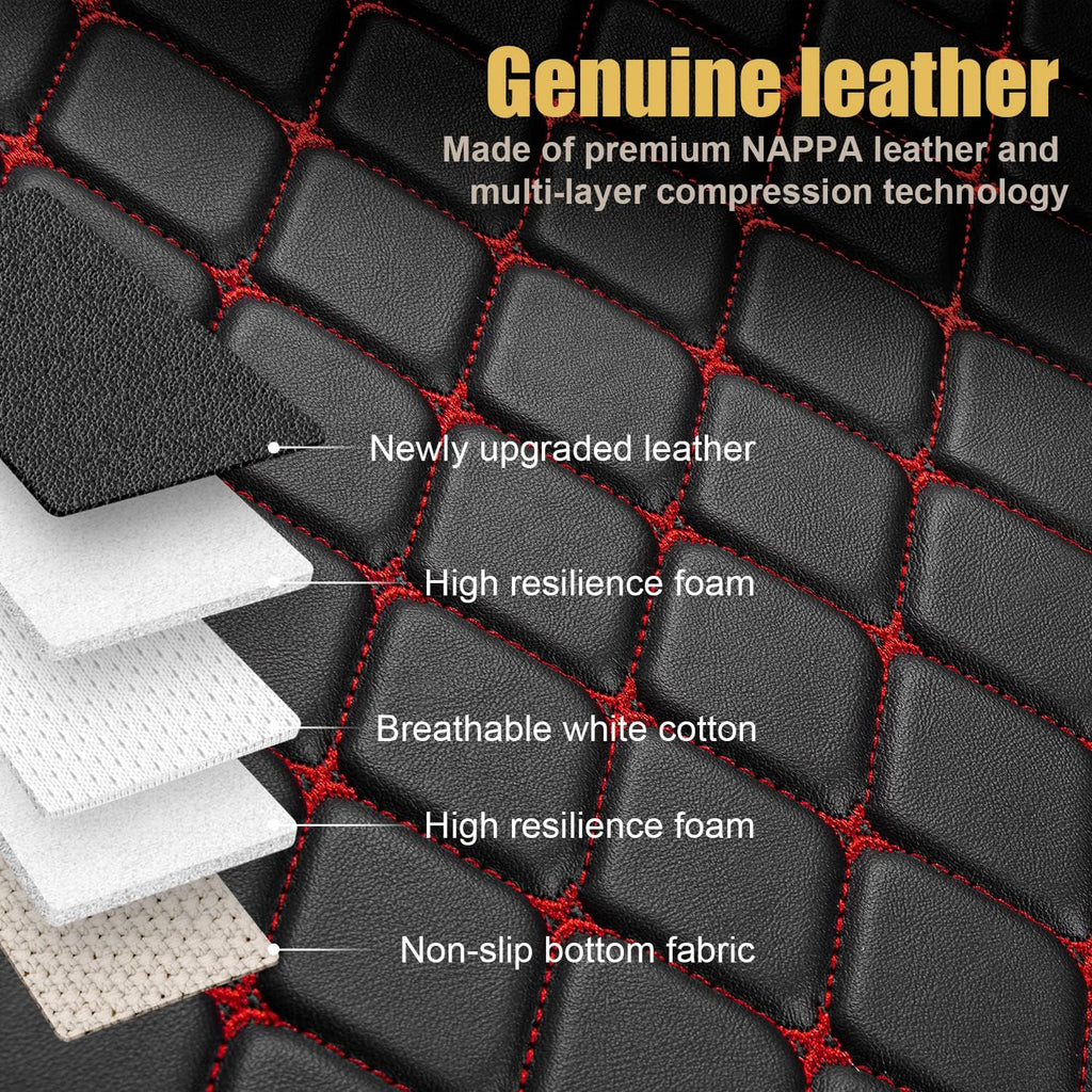 Leather Car Floor Mats Custom Fit Black J5185