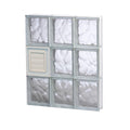 Frameless Wave Pattern Glass Block Window with Dryer Vent E586176
