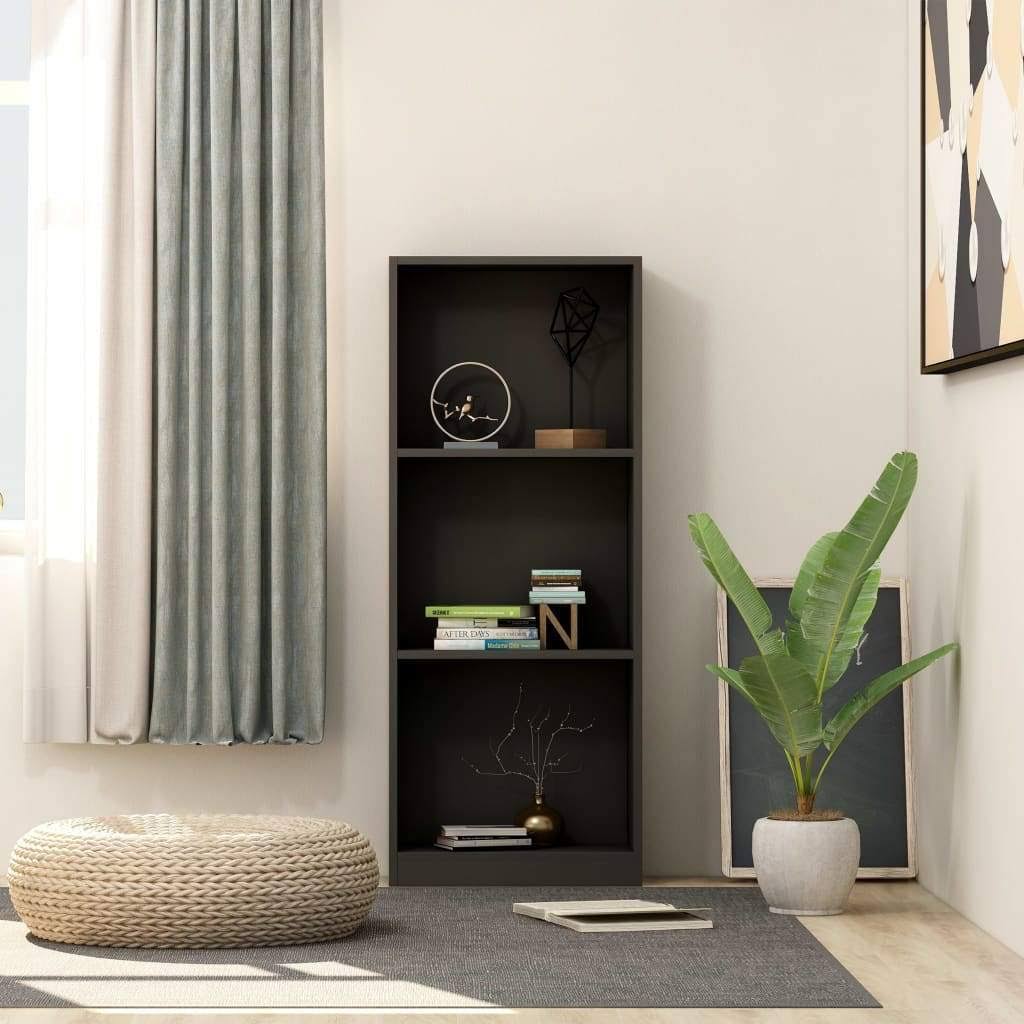 3-Tier Book Cabinet White and Sonoma Oak Chipboard S99919