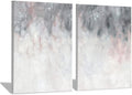 Abstract Gray White Pink Canvas Painting 16x24inchx2 No Frame E468