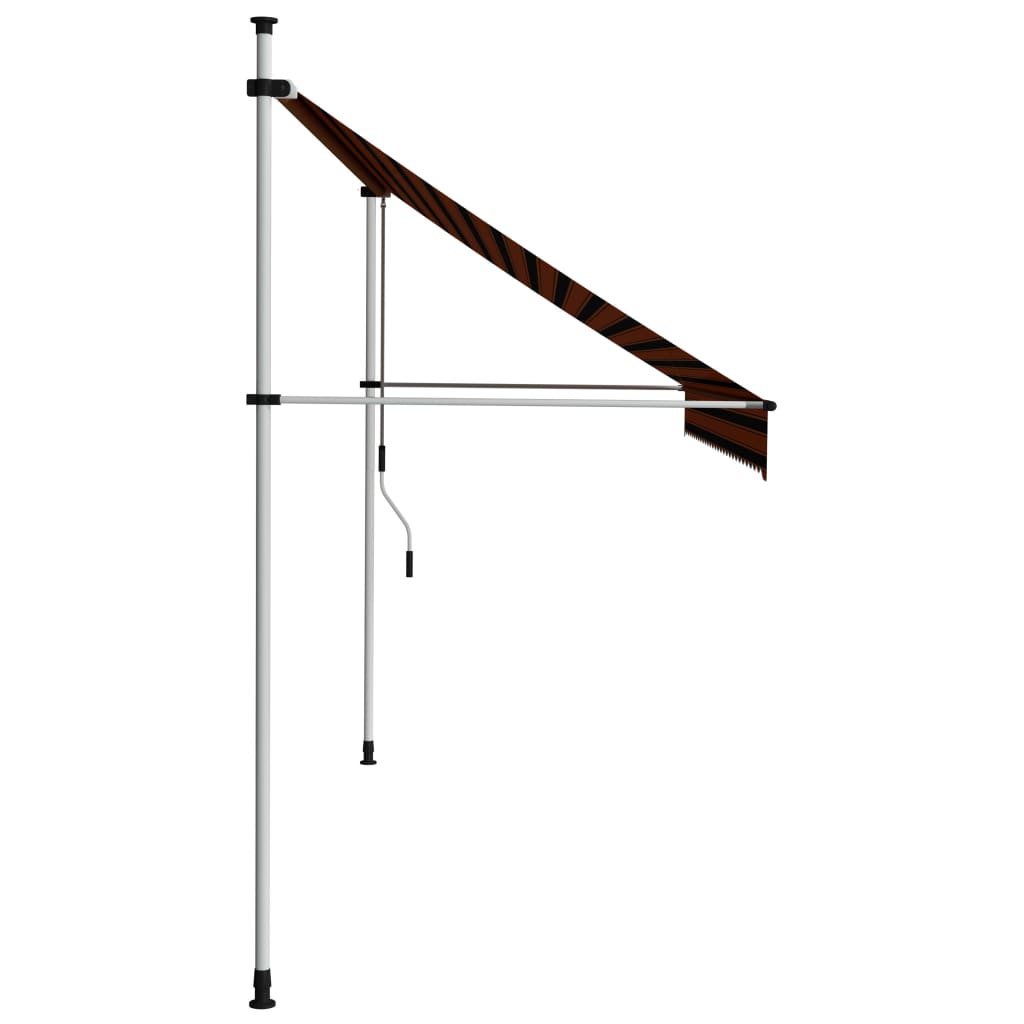 118.1" Manual Retractable Awning Orange and Brown A62743