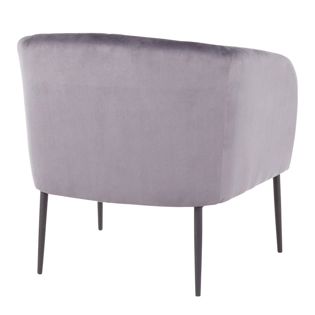 Black Metal Grey Velvet Accent Chair Y9135