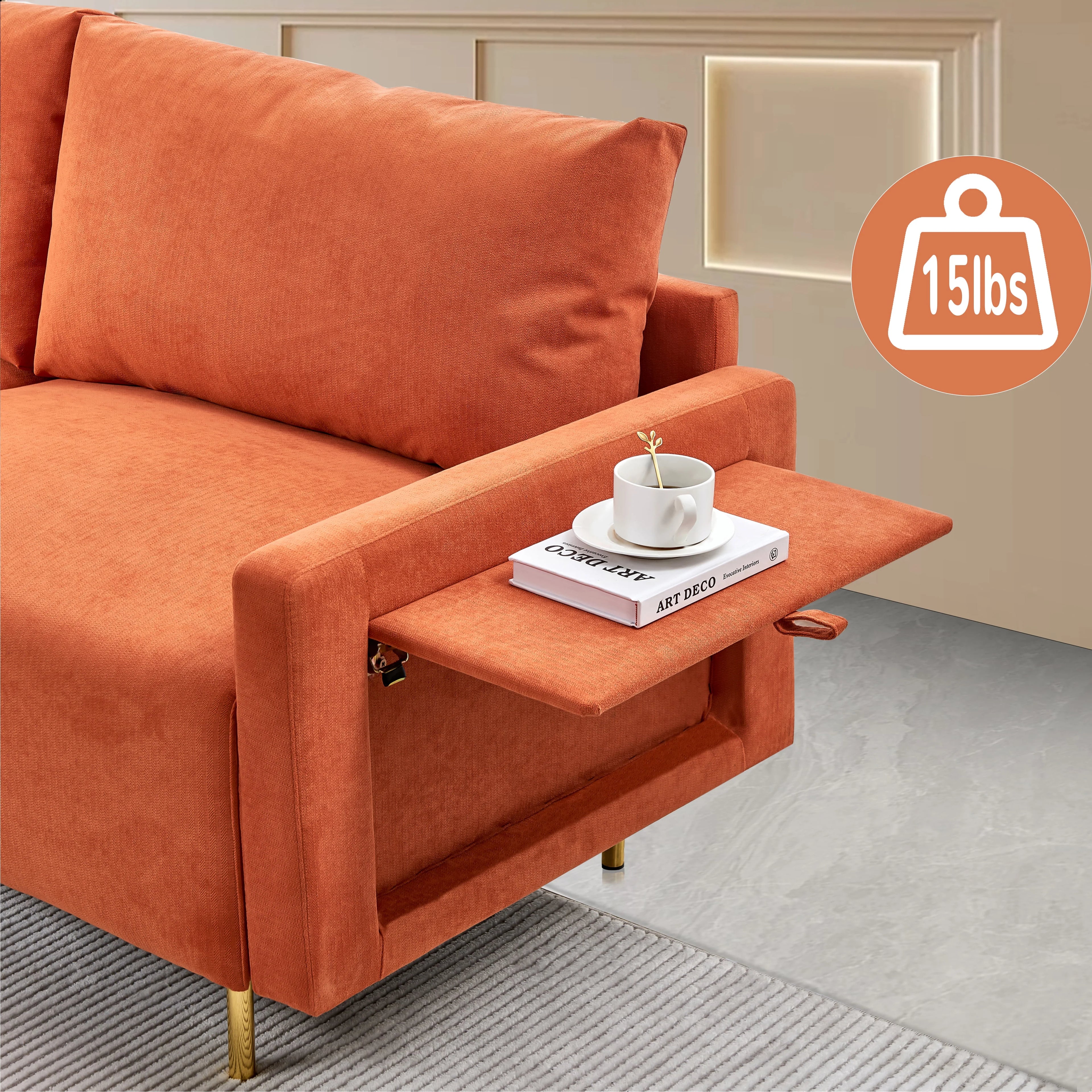 Navy Blue Upholstered 2-Seat Loveseat Sofa U547