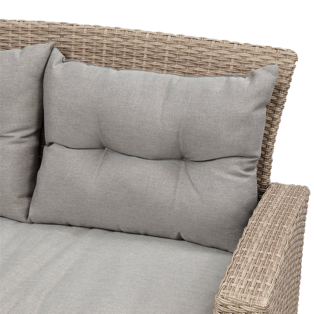 4pc Gray Outdoor Rattan Sectional Sofa with Ottoman and Cushions Z597