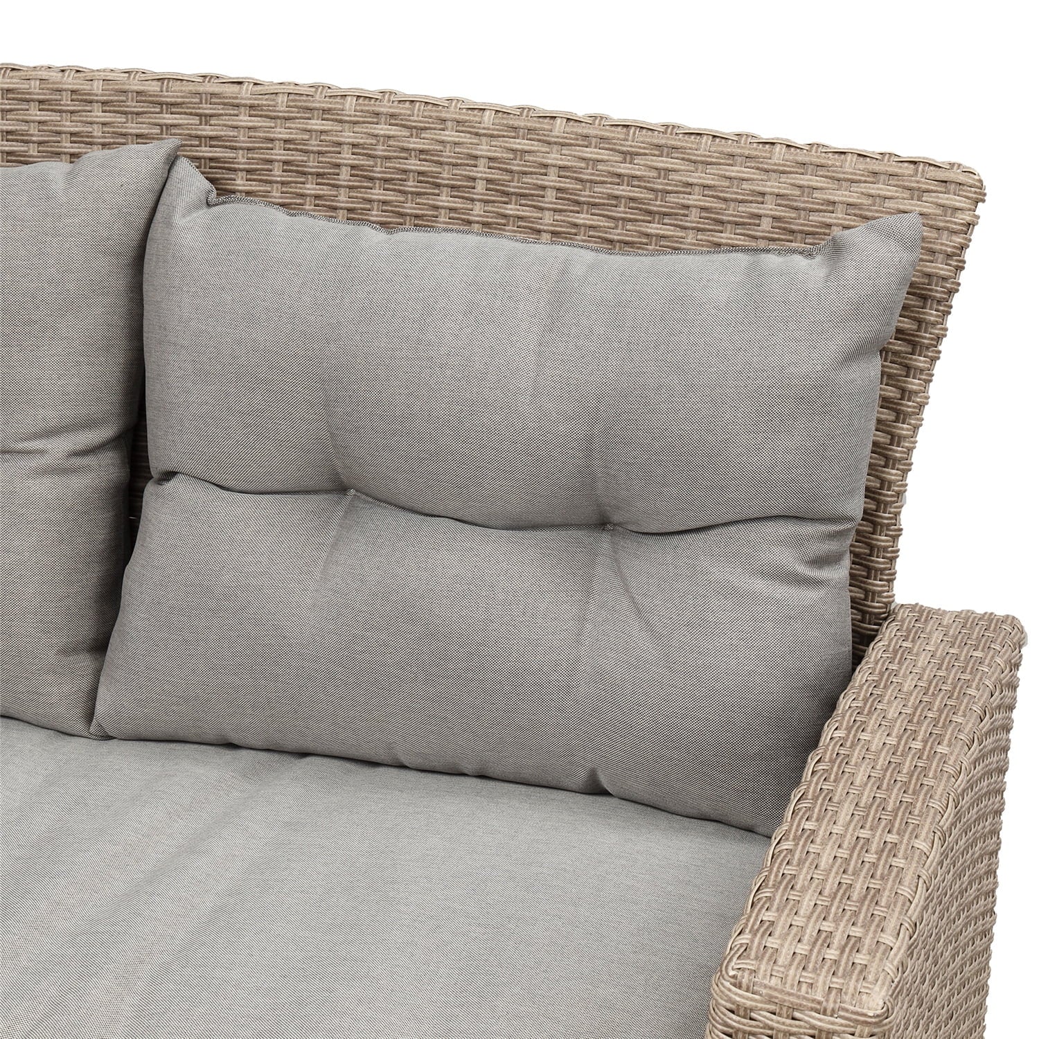 4pc Gray Outdoor Rattan Sectional Sofa with Ottoman and Cushions Z597