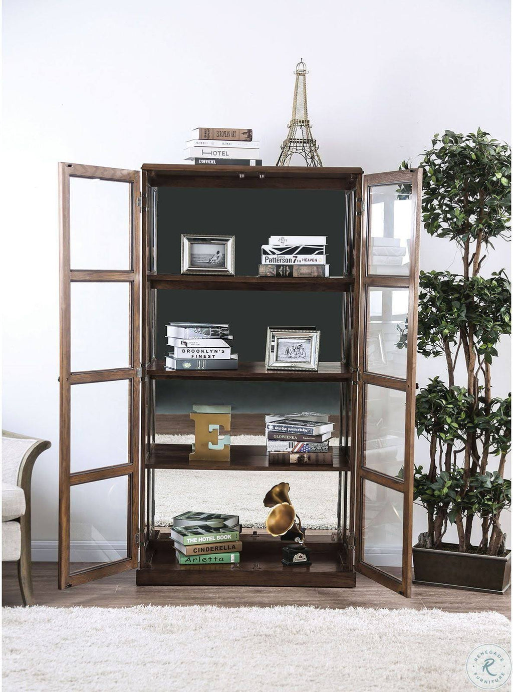 Oak Curio Cabinet Q878376