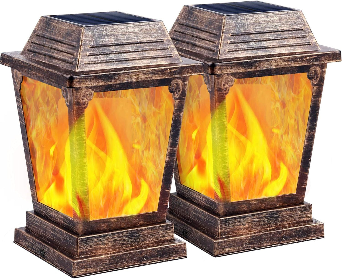 2 Pack 99 LED Metal Solar Post Lights for 4x4 6x6 Posts E84180