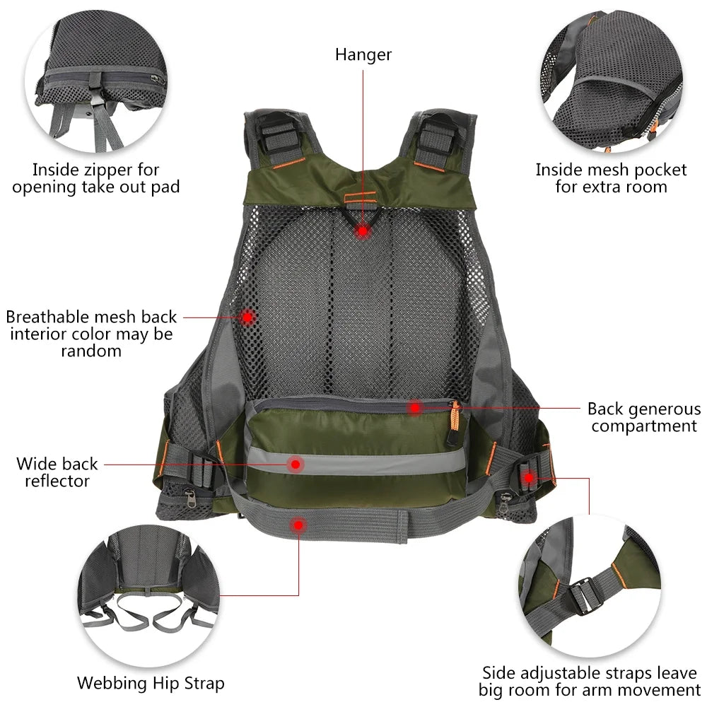 Breathable Padded Fishing Life Jacket Floatation Device T196