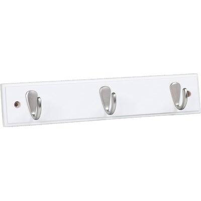 Wall Mounted Key and Hat Rack with Satin Nickel Hooks L7397