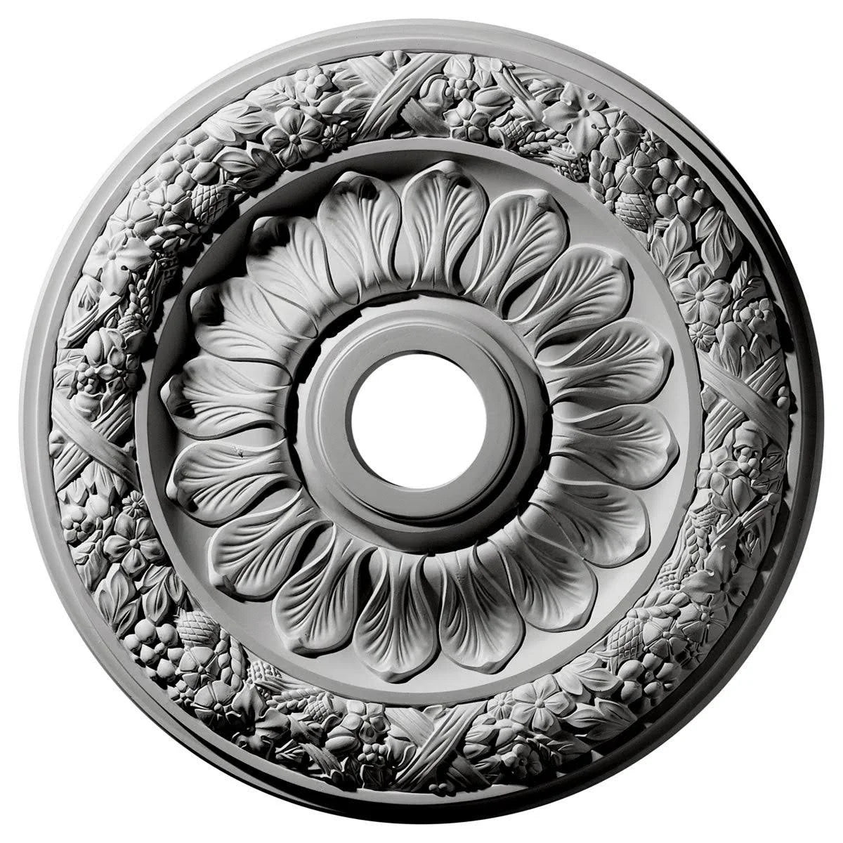 24x22OD x 4x22ID x 1 1/2x22P Ceiling Medallion, Hand-Painted Smokey Topaz Crackle H160750