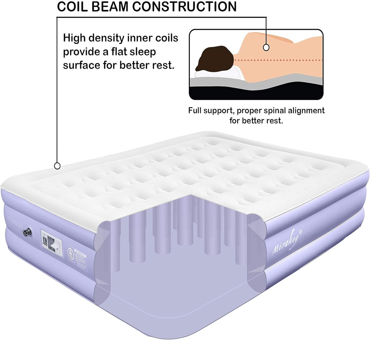 Queen Air Mattress with Built in Pump Raised 18 Waterproof Airbed R163