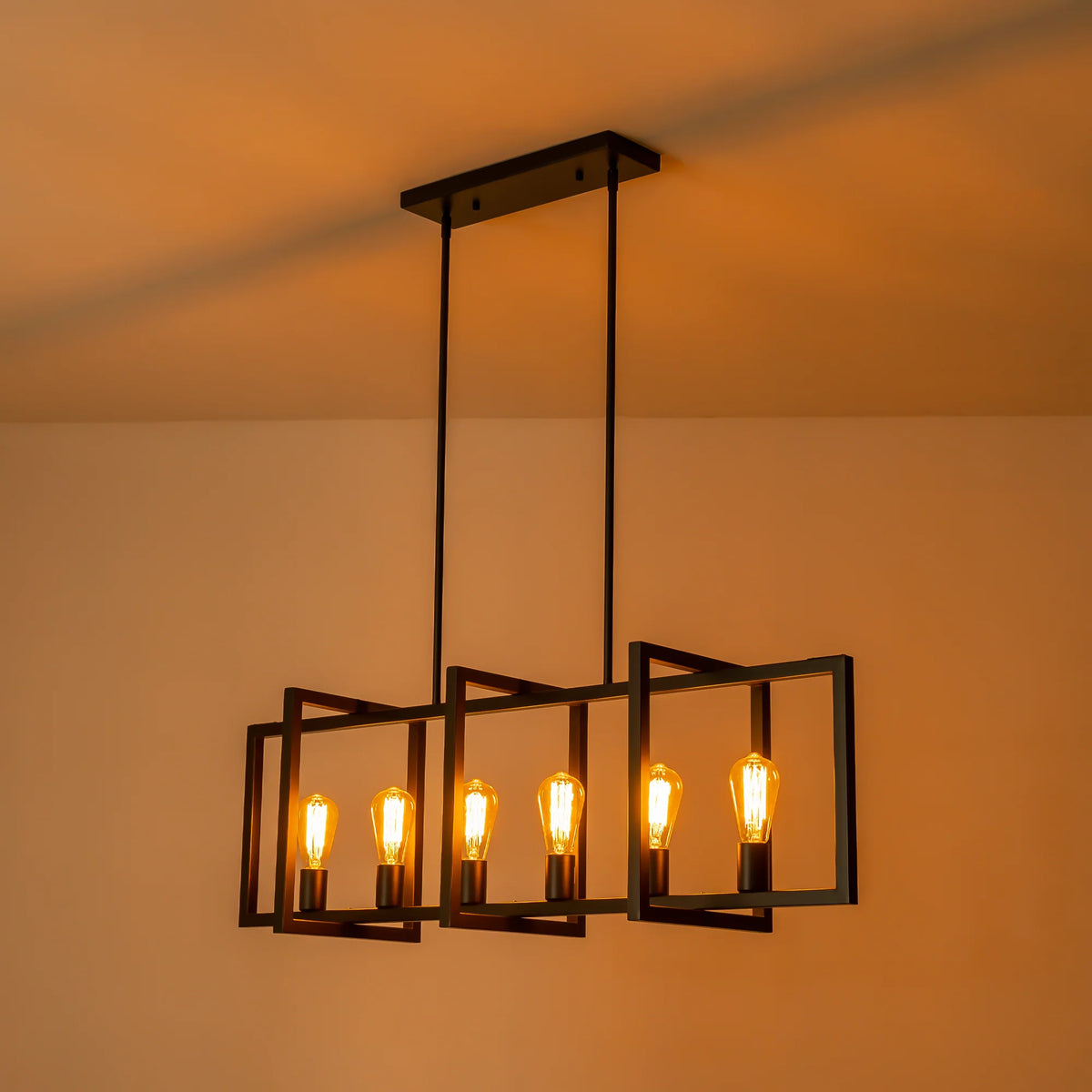 6-Light Dimmable Aluminum Kitchen Island Chandelier V790