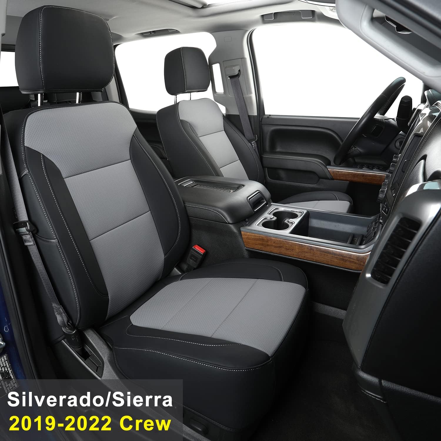 Custom Fit Seat Covers for Chevy Silverado Sierra 1500 Crew Cab (Black) D9902