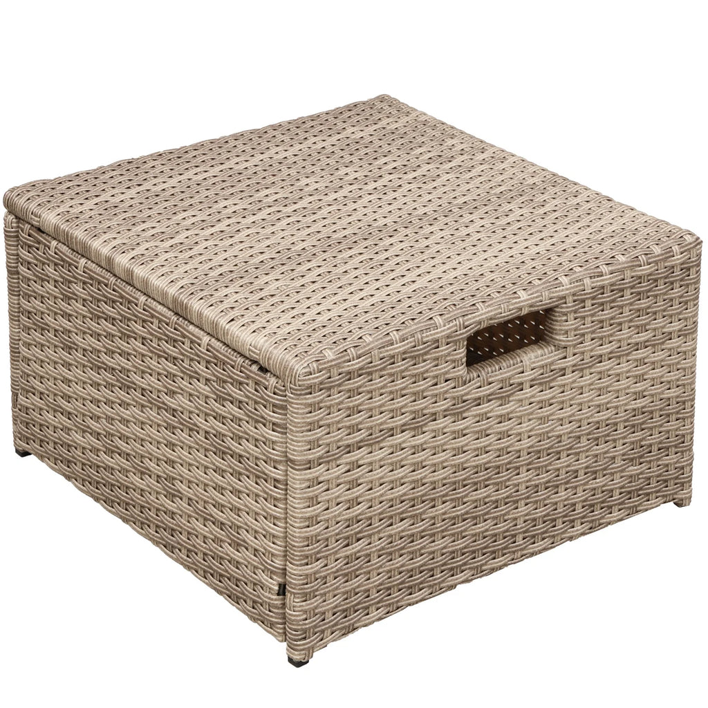 4pc Gray Outdoor Rattan Sectional Sofa with Ottoman and Cushions Z597
