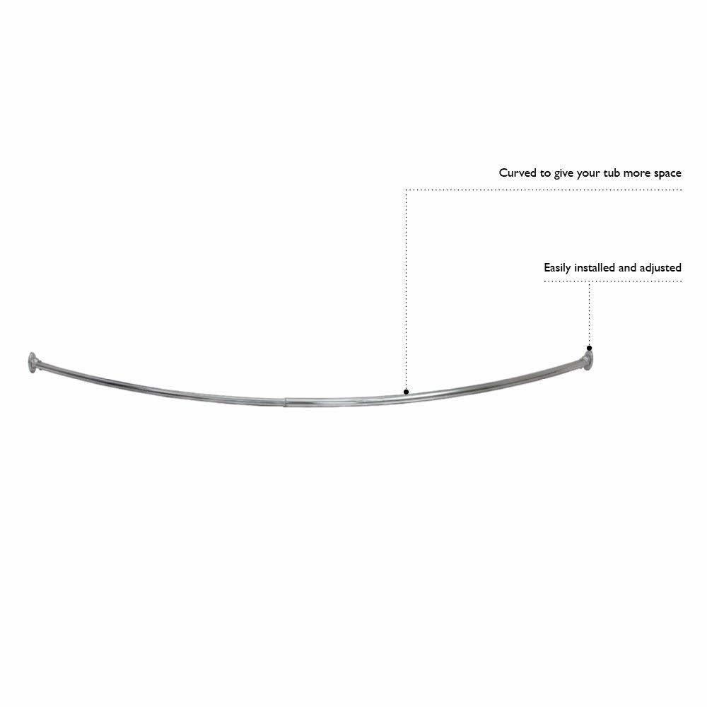 Satin Nickel Curved Shower Rod B42113