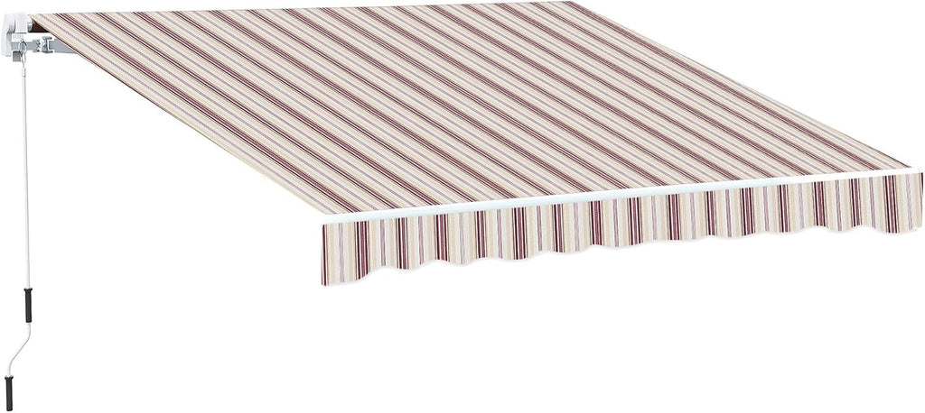 Red Manual Retractable Patio Awning with Canopy T210108