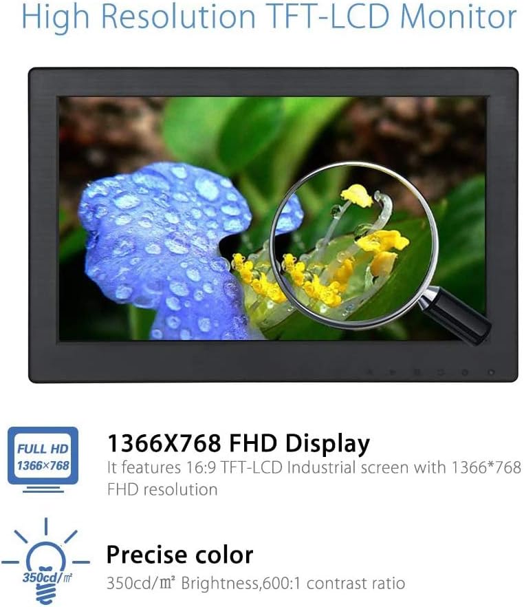 12 Inch 16:9 Mini TFT LCD HDMI Monitor with VGA BNC AV Input L34263
