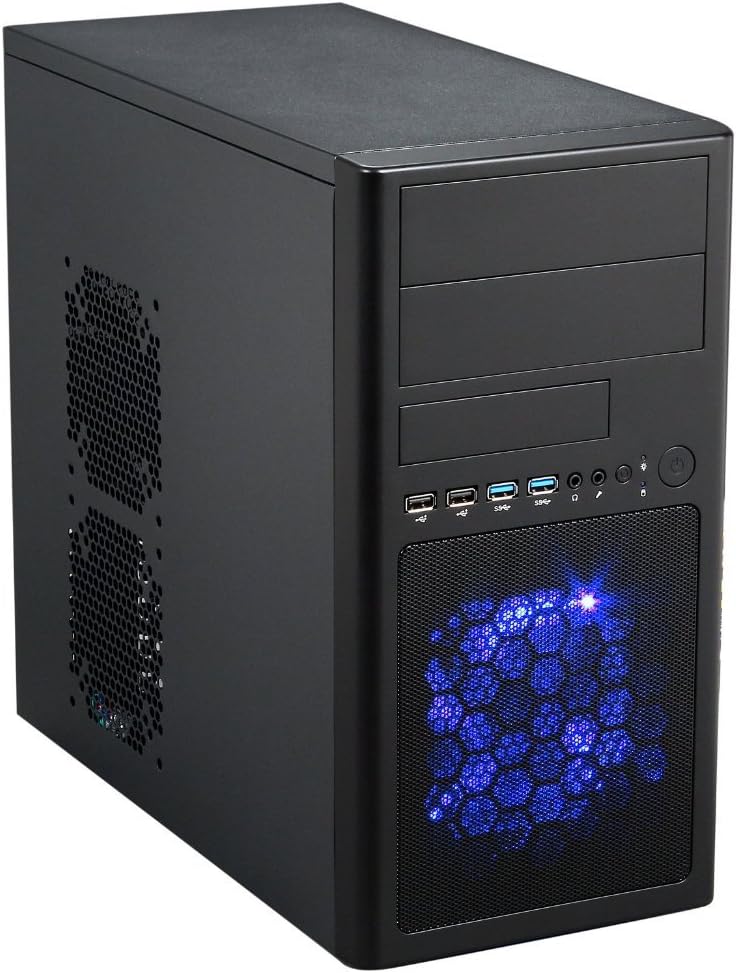 Black Dual Fans MicroATX Mini Tower Computer Case with USB 2.0 Q584