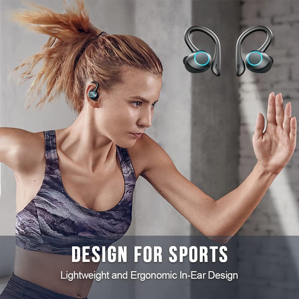 Wireless Bluetooth 5.1 Sport Earbuds with Earhooks, IP7 Waterproof, Pack of 2 C803