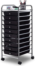 10 Drawer Rolling Storage Cart (Black) F4981
