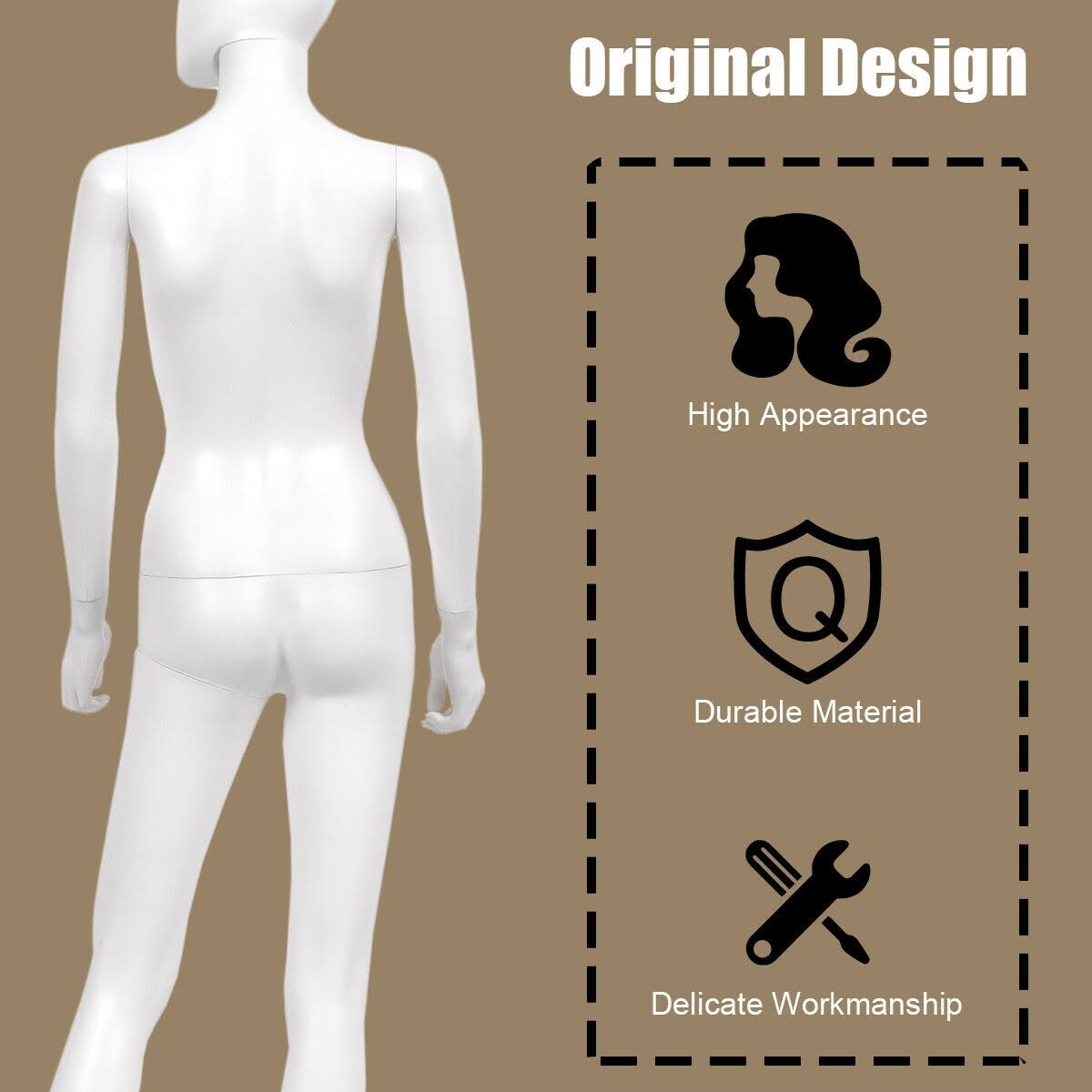Full Body Female Mannequin with Metal Stand W7378