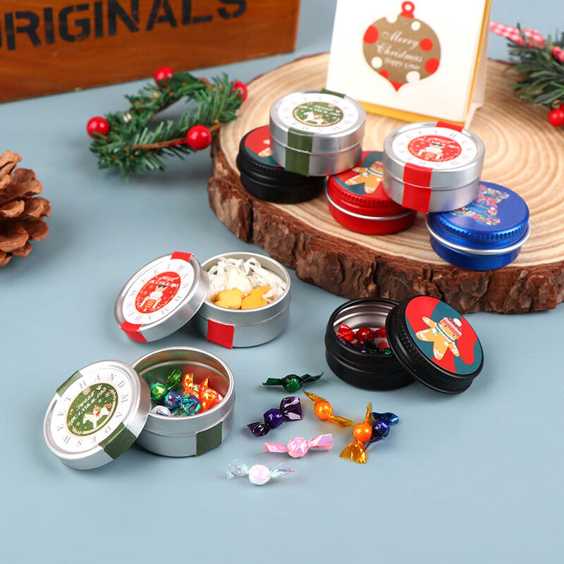 1:12 Dollhouse Miniature Christmas Cookies Biscuit Candy Gift Box Tin Box Model Toy J495