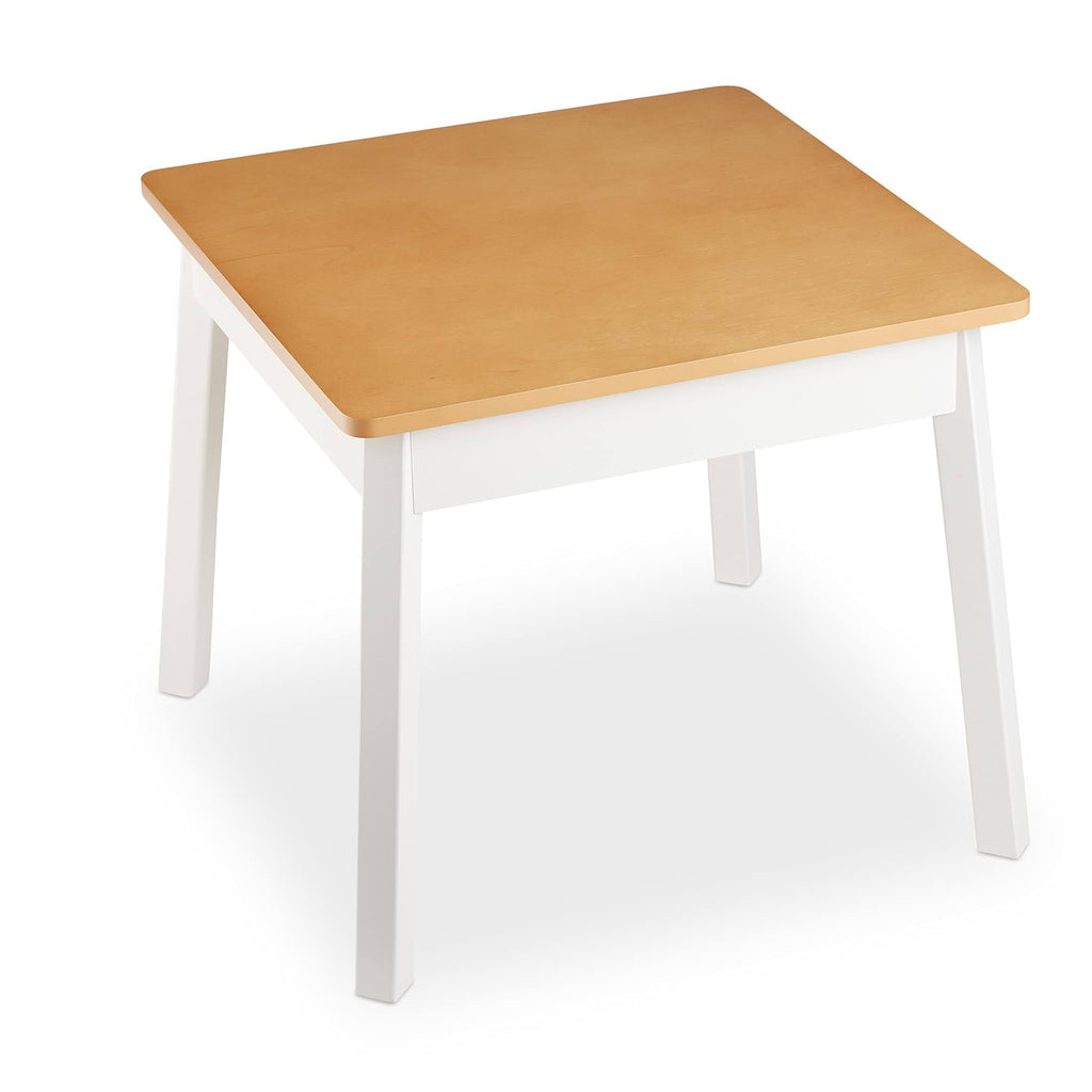 White/Natural Wooden Square Table U7869