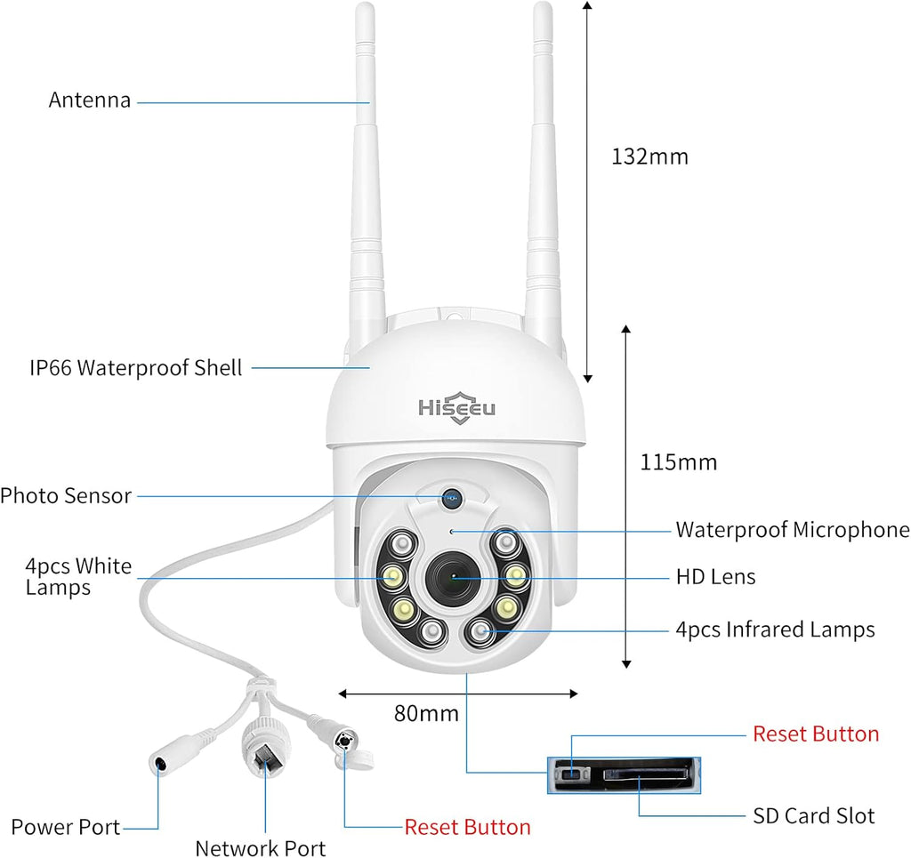 3MP Outdoor Wireless Security Camera with Floodlights Q756272