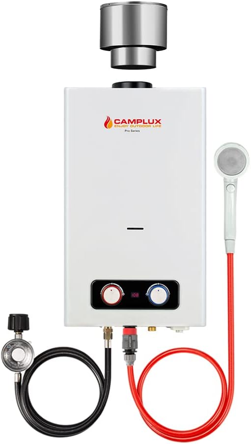 1.58 GPM Outdoor Propane Tankless Water Heater with S/S Rain Cap R897