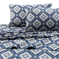Queen Flannel Damask Printed Extra Deep Pocket Sheet Set W973696