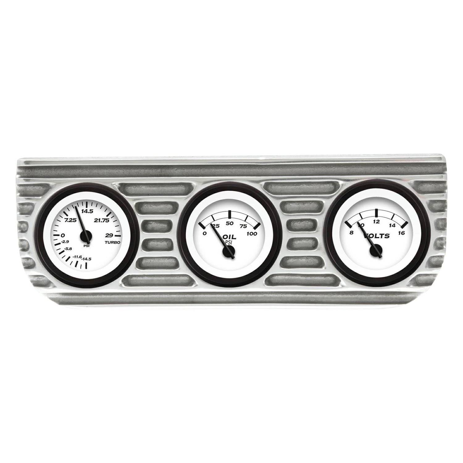 Vintage Finned 3 Gauge Bezel Mount Oil and Volt Gauges B71233