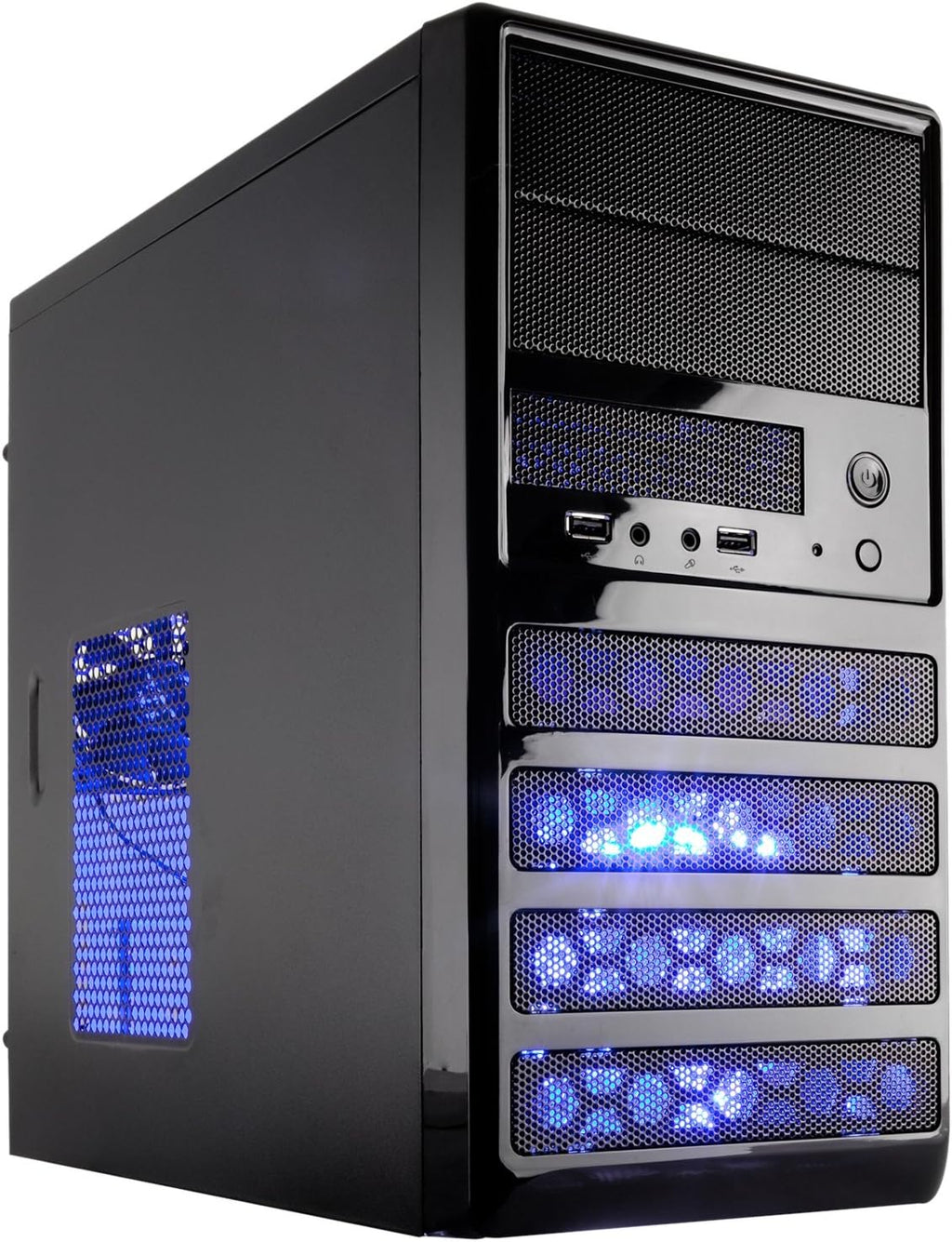 Black Dual Fans MicroATX Mini Tower Computer Case with USB 2.0 Q584
