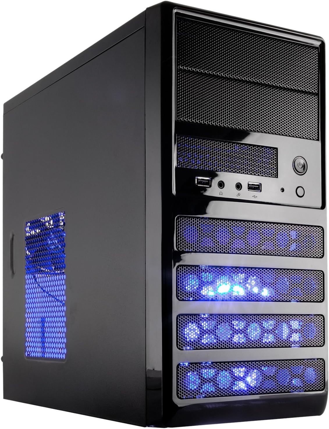 Black Dual Fans MicroATX Mini Tower Computer Case with USB 2.0 Q584