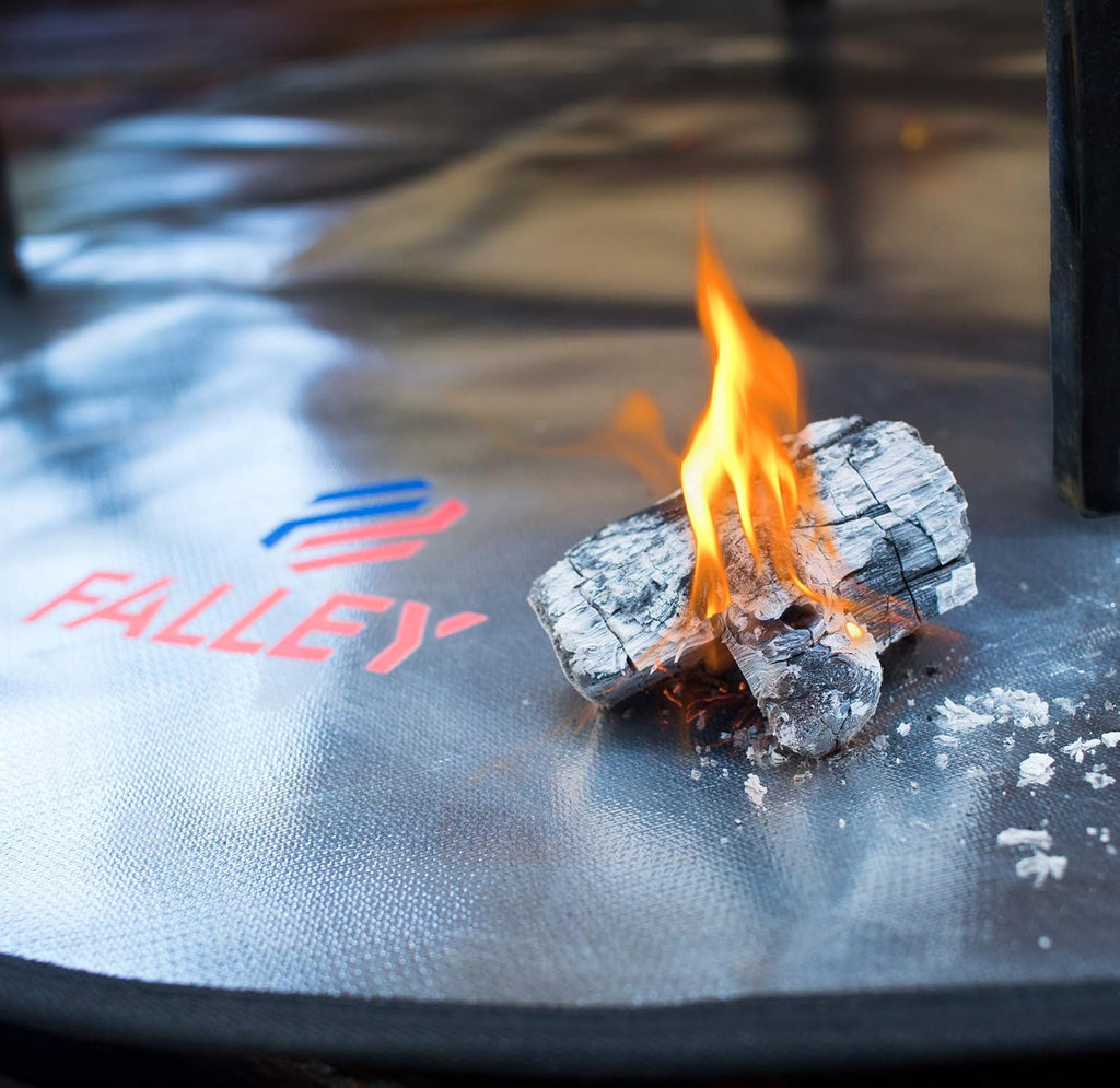 Fireproof Heat Resistant Round Portable Folding Fire Pit Mat Protector Pack of 2 R894970