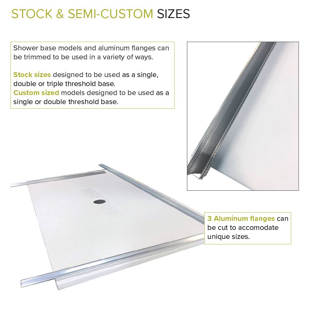 60-in L x 31.5-in Shower Base with Center Drain C4018