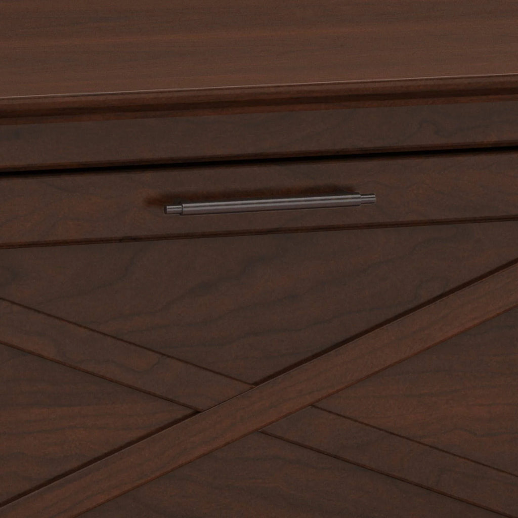 48x22 Engineered Wood Writing Desk with Lateral File Cabinet, Dark Gray Hickory U3114