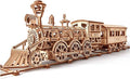 Wooden Toy Train Set with Railway - 34x7″ - Mechanical Model Kit - 3D Wooden Puzzle - DIY Toy Pack of 2 G4074