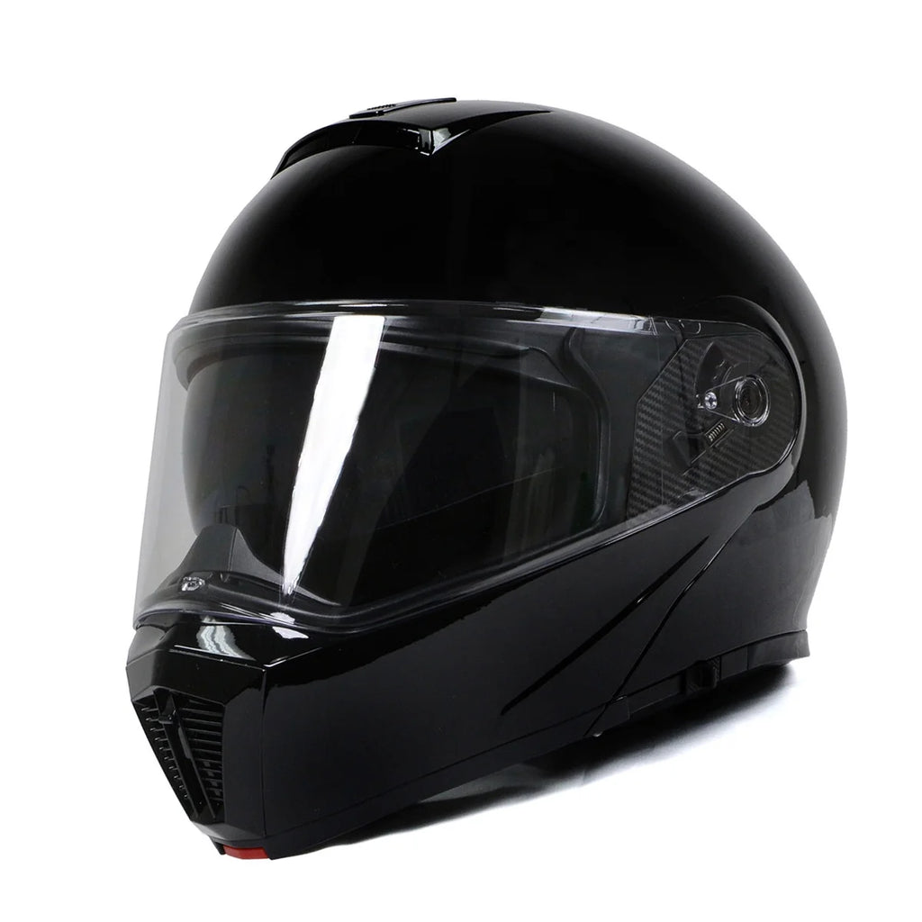 Gloss Black Modular Motorcycle Helmet with Drop Down Visor Q298708