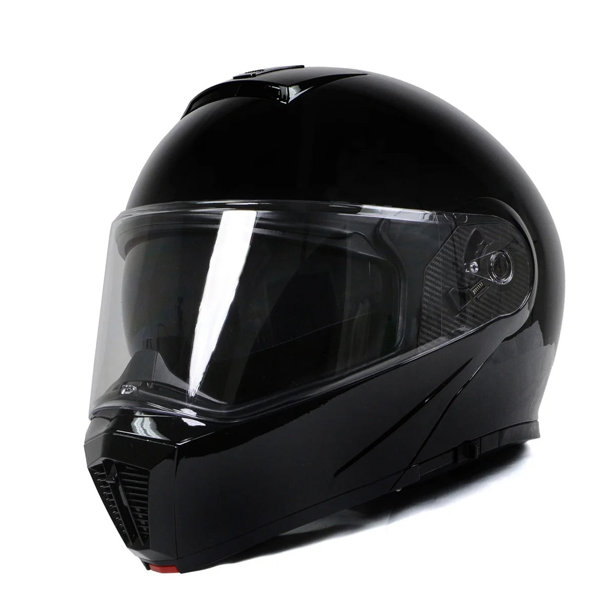 Gloss Black Modular Motorcycle Helmet with Drop Down Visor Q298708