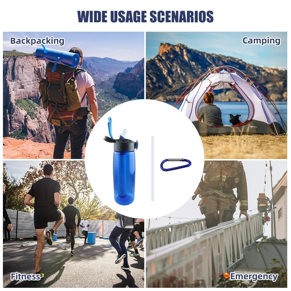 Blue Tritan Water Bottle with Filter Lockable Lid J118