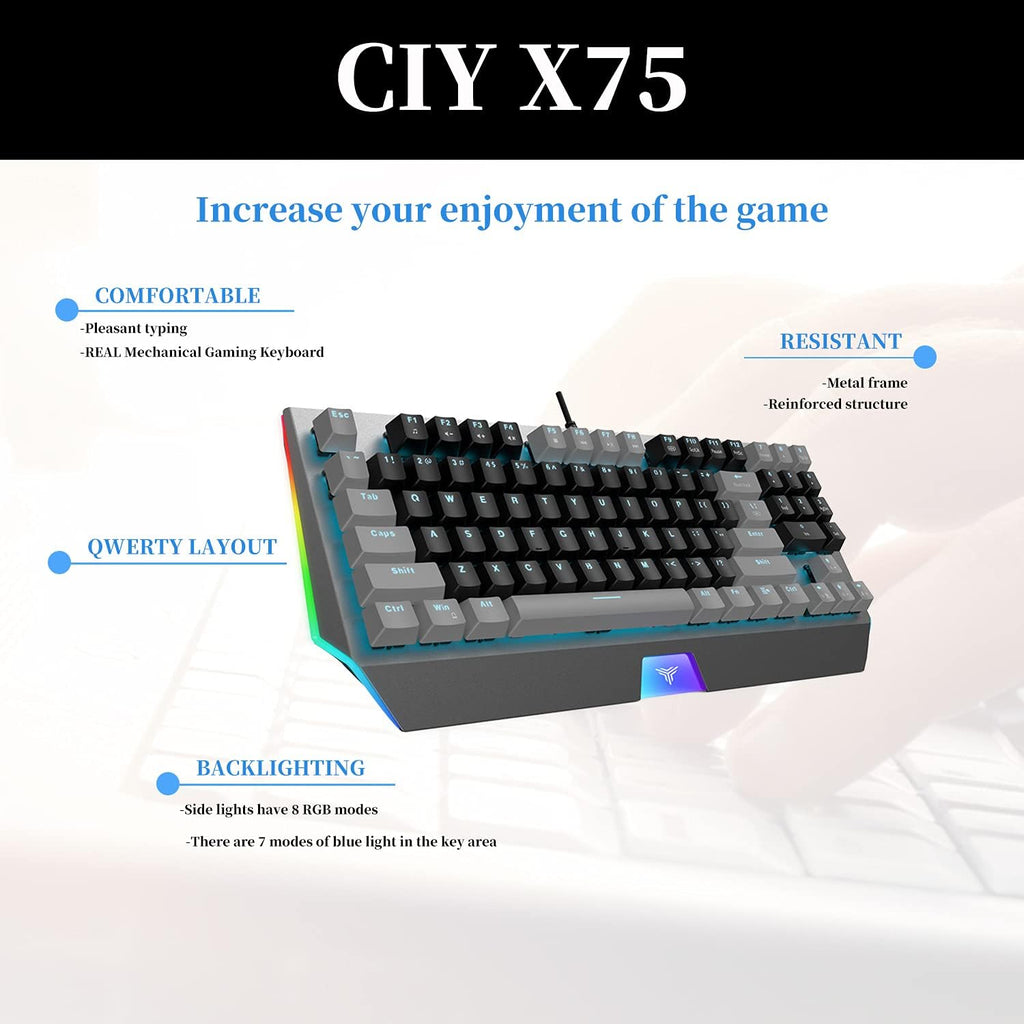RGB Backlit Ultra-Compact 89 Keys Mechanical Gaming Keyboard with Hot-Swappable Switch S511