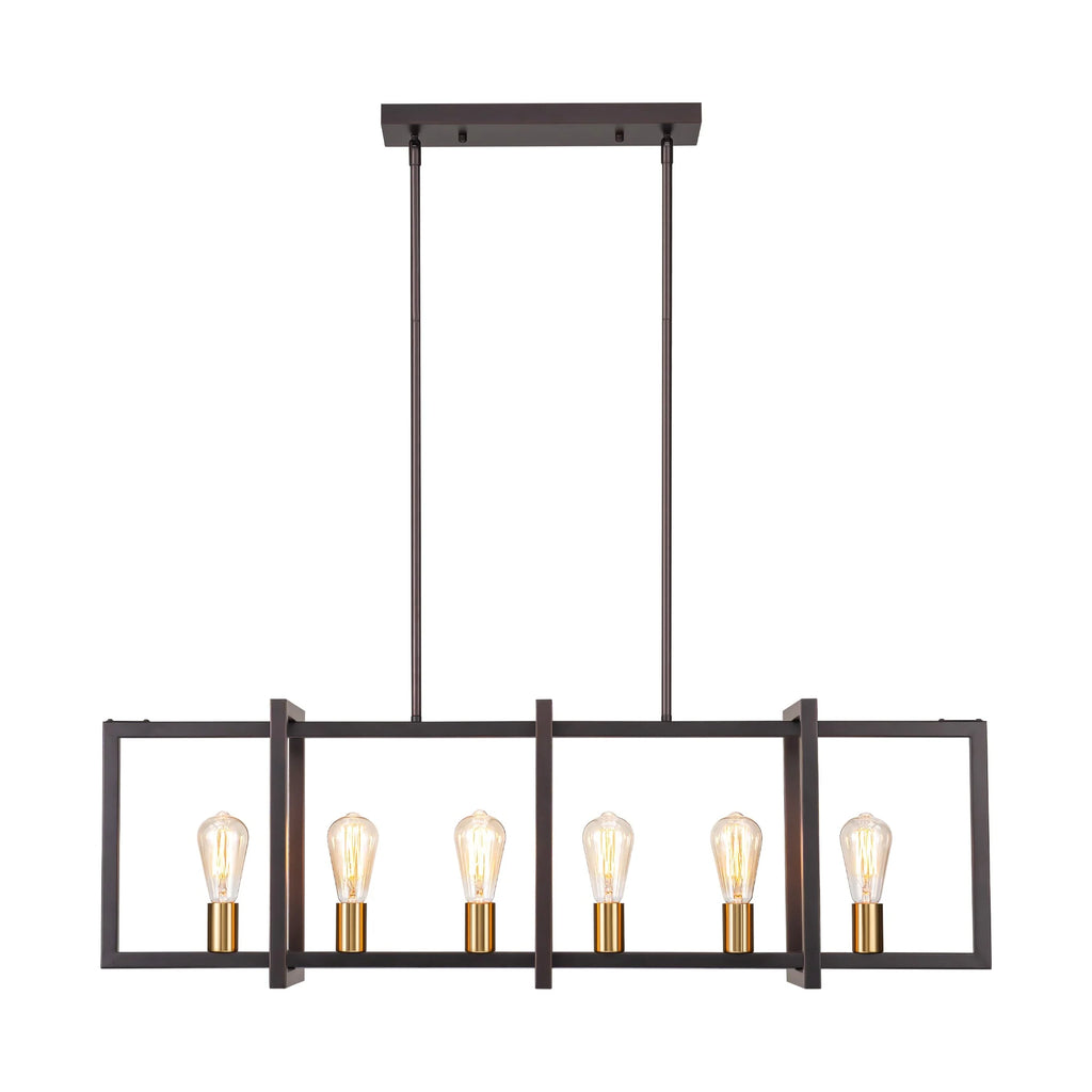 6-Light Dimmable Aluminum Kitchen Island Chandelier V790