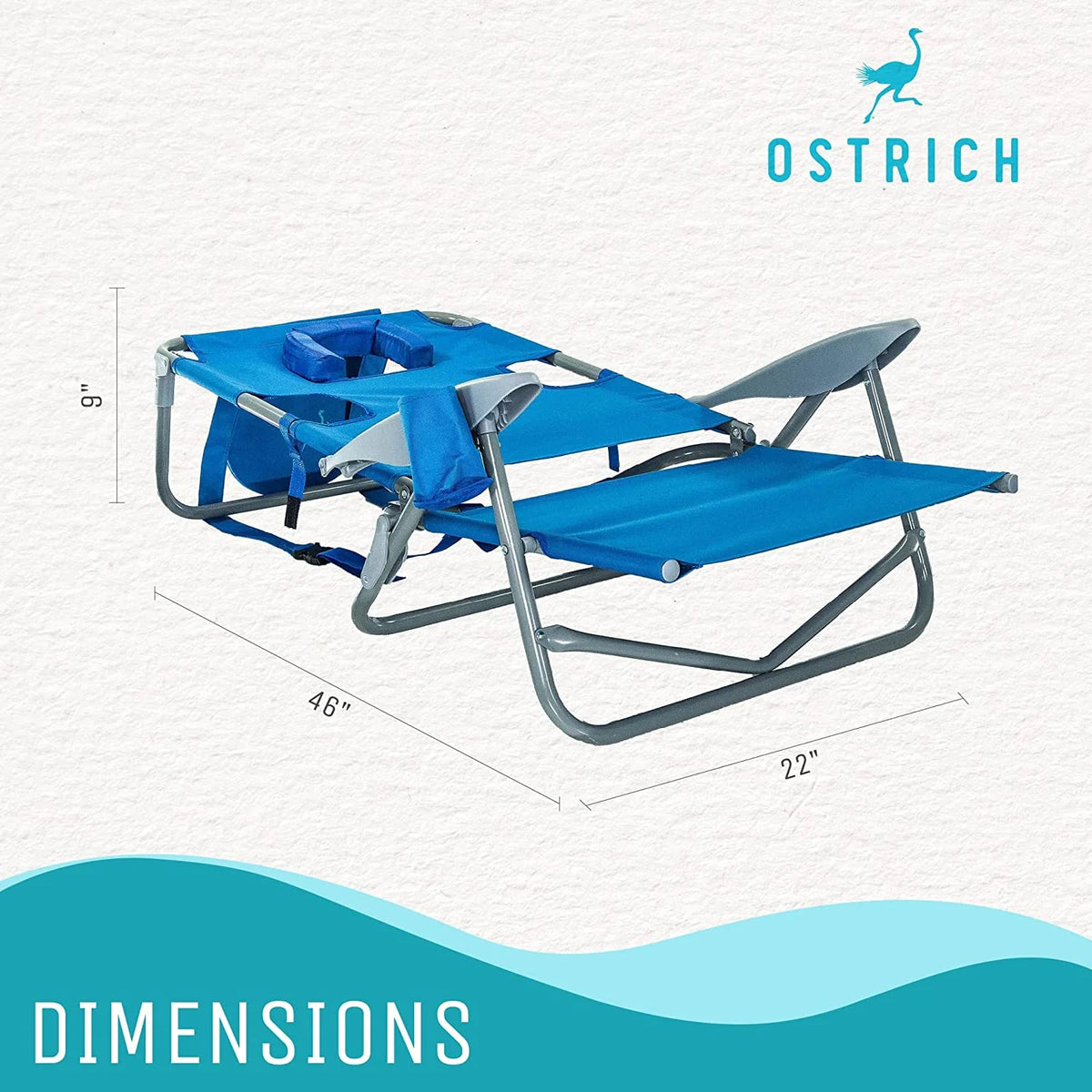Blue Outdoor Reclining Camping Chair O97392