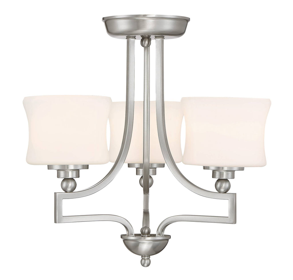 Satin Nickel 3 Light Semi Flush C322