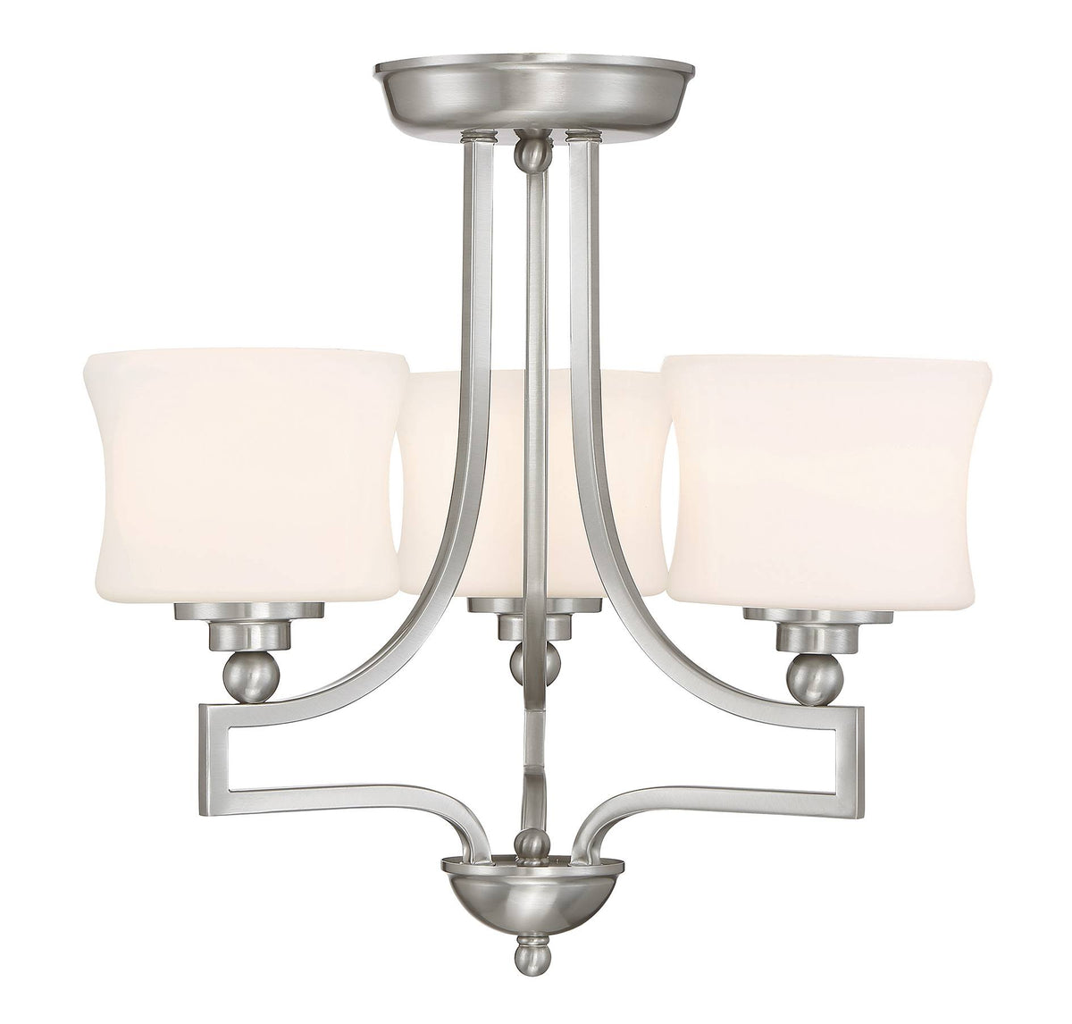 Satin Nickel 3 Light Semi Flush C322