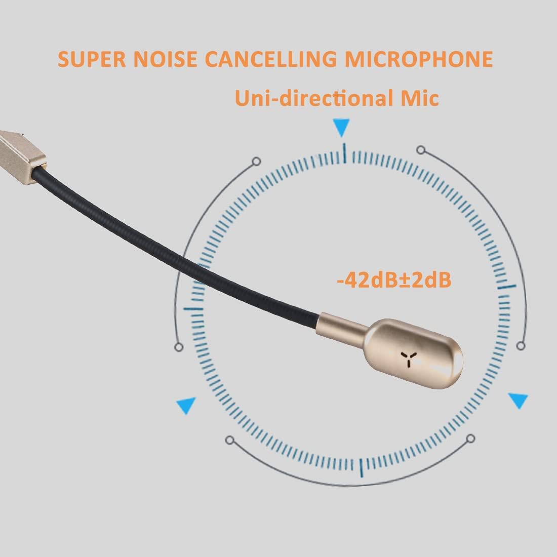 Gold USB Headset with Noise Cancelling Microphone X6169