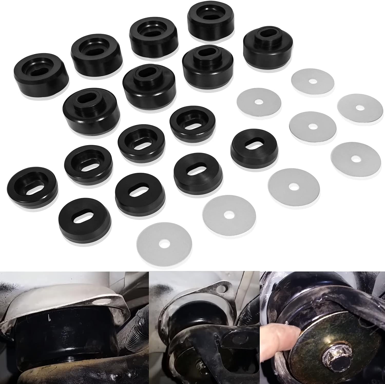 24Pcs Black Polyurethane Body and Cab Mount Bushing Kit Z2666
